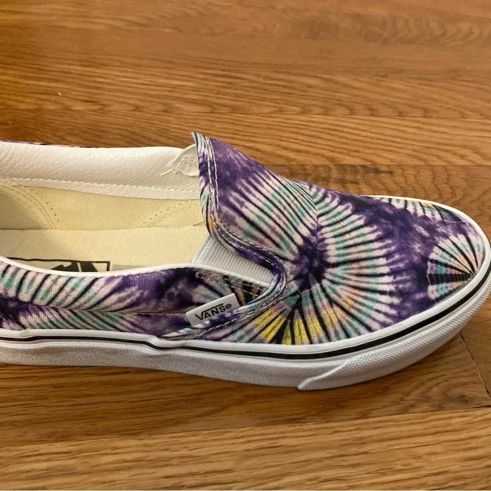 Vans Purple Tie-Dye Slip-On Shoes - Picture 5 of 7